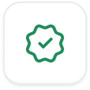 Icon of a badge with a checkmark